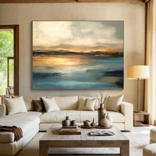 Load image into Gallery viewer, Warm - Toned Sunset Abstract Painting On Canvas for Romantic Bedroom &amp; Dinner Party Space DKH340
