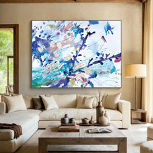 Load image into Gallery viewer, Colorful Floral Abstract Splash Acrylic painting DLZ147
