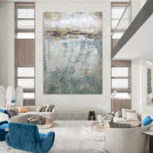 Load image into Gallery viewer, Textured Blue &amp; Gray Abstract Landscape, Ideal for Serene Bedroom &amp; Modern Office LargeART1972
