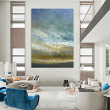 Load image into Gallery viewer, “Dreamy Sky Horizons” Abstract Cloudscape Painting on Canvas, Soothing Wall Art DKH953

