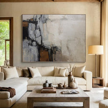 Load image into Gallery viewer, Huge Blue - Brown Abstract Cloud - like Acrylic Painting for Bedroom Ambiance LargeART0257
