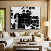 Load image into Gallery viewer, Monochrome Abstract Textures Abstract acrylic painting DLZ134
