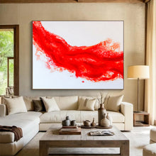 Load image into Gallery viewer, Bold Red Abstract Painting on Canvas DKH568
