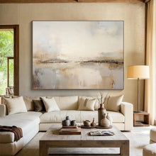 Load image into Gallery viewer, Neutral - Toned Abstract Landscape Painting on Canvas - “Muted Serenity” DKH623
