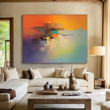 Load image into Gallery viewer, Color Blocked Cityscape Art - Perfect for Urban Loft &amp; Contemporary Art Museum LargeART0691
