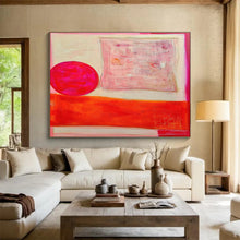 Load image into Gallery viewer, Bold Pink &amp; Orange Abstract Art for Modern Dining Room &amp; Trendy Café DKH073
