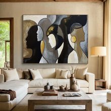 Load image into Gallery viewer, Hand - painted Stylized Female Silhouettes Acrylic Art for Empowering Home Office Spaces LargeART1688
