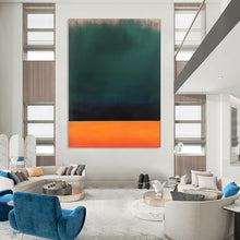 Load image into Gallery viewer, Green &amp; Orange Abstract Gradient Painting, Perfect for Nature - Inspired Dining Room &amp; Earthy Study LargeART1950
