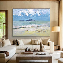 Load image into Gallery viewer, Textured Beach Scene Abstract Painting on Canvas - “Sunny Shores” DKH628

