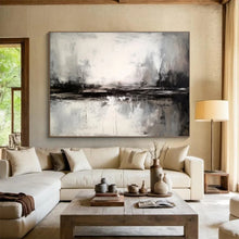 Load image into Gallery viewer, Monochrome Moody Landscape Abstract Painting On Canvas DKH342
