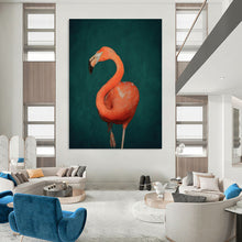 Load image into Gallery viewer, Vibrant Pink Flamingo Abstract Painting, Perfect for Tropical - Themed Bathroom &amp; Playful Bedroom LargeART1920
