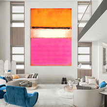 Load image into Gallery viewer, “Orange, White and Pink Color - Field” - Color - Field Abstract Art on Canvas DKH1608
