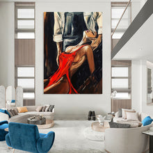 Load image into Gallery viewer, “Sensual Red - Dress Figure” - Expressive Figurative Art on Canvas DKH1611
