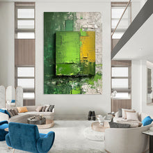 Load image into Gallery viewer, “Layered Green and Yellow Abstract” - Abstract Acrylic with Depth DTP030
