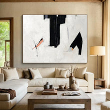 Load image into Gallery viewer, Oversized Minimalist Black - White Abstract 2 Acrylic for Industrial - Chic Loft &amp; Art - Lover’s Library LargeART0328
