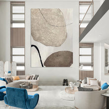 Load image into Gallery viewer, “Textured Stone - Like Abstraction” - Beige, Brown Abstract Art on Canvas DKH1121
