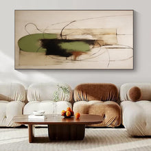 Load image into Gallery viewer, Green &amp; Black Line Abstract Canvas Painting, Ideal for Modern Studio &amp; Art - Lover’s Bedroom LargeART1294
