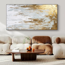 Load image into Gallery viewer, Gold and Gray Drip Art Acrylic Art, Nice for Entryway &amp; Master Bedroom LargeART1037
