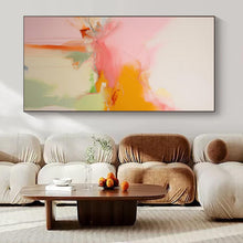 Load image into Gallery viewer, Flowing Pink - Orange Abstract Canvas Painting, Suited for Art - Filled Bedroom &amp; Relaxing Spa LargeART1176
