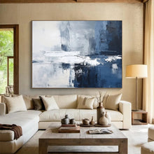 Load image into Gallery viewer, Cool Blue and Gray Urban Abstraction Abstract acrylic painting DLZ103
