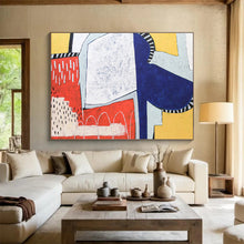 Load image into Gallery viewer, Bold Color - Block Geometric Abstract Painting on Canvas DKH544
