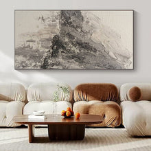Load image into Gallery viewer, Monochrome Mountain Landscape Abstract Canvas Painting, Great for Serene Study &amp; Nature - Inspired Living Room LargeART1200
