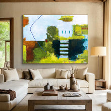 Load image into Gallery viewer, Colorful Geometric Landscape Abstract Painting on Canvas DKH561
