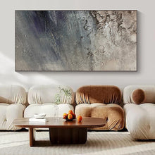 Load image into Gallery viewer, Hand - painted Oversized Gray - Blue Textured Abstract Acrylic Art for Industrial - Style Studies LargeART0115
