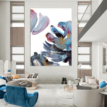 Load image into Gallery viewer, Gilded Floral Whimsy – Blue, Purple, Pink, and Gold Flower - Inspired Abstract DTP199
