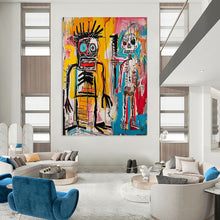 Load image into Gallery viewer, “Expressive Duo of Figures” – Raw Abstract Figurative Painting with Bold Lines DTP099
