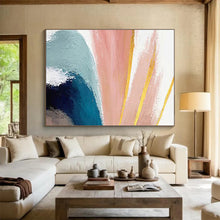 Load image into Gallery viewer, Pastel - Hued Abstract Painting with Gold Accents for Bohemian Bedroom &amp; Chic Café DKH216
