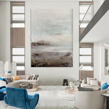 Load image into Gallery viewer, “Misty Horizon” - Soft grays, whites, and subtle blues for a serene landscape DTP153
