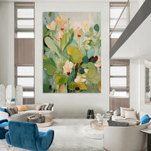Load image into Gallery viewer, Impasto Floral Art, Green - Toned Botanical Painting for Nature - Inspired Bedroom &amp; Calming Yoga Studio LargeART2236
