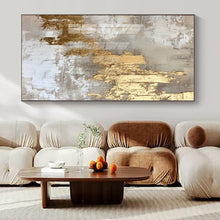Load image into Gallery viewer, Gray &amp; Gold Textured Abstract Canvas Painting, Perfect for Industrial - Chic Office &amp; Modern Entryway LargeART1275
