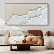 Load image into Gallery viewer, Large - Format Hand - painted White Textured Abstract Acrylic Art for Serene Bedrooms LargeART0170
