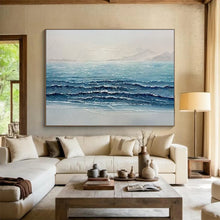 Load image into Gallery viewer, Sparkling Ocean Waves: Luminous Seaside Abstract Large - Scale Hand - painted Abstract Acrylic Art DLZ185

