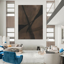 Load image into Gallery viewer, “Intertwined Dark Forms” - Brown, Black Abstract Art on Canvas DKH1159
