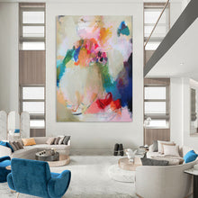 Load image into Gallery viewer, Colorful Floral Abstract Painting, Ideal for Romantic Dining Room &amp; Botanical Art Gallery LargeART1856
