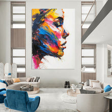 Load image into Gallery viewer, “Colorful Portrait Impression” – Abstract Portrait Oil Painting with Bold Color Palette DTP089
