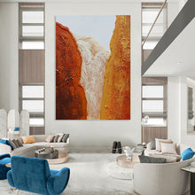 Load image into Gallery viewer, “Textured Canyon Colors” - Orange, White, Yellow Abstract Art on Canvas DKH1210
