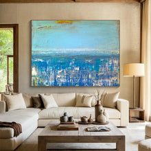 Load image into Gallery viewer, Blue - Toned Abstract Sea Painting On Canvas DKH389
