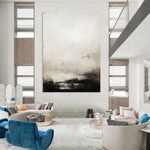 Load image into Gallery viewer, “Monochrome Misty Abstraction” - Minimalist Abstract Art on Canvas DKH1498
