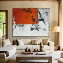 Load image into Gallery viewer, Oversized Rustic Orange - Gray Abstract Acrylic for Farmhouse Kitchen &amp; Industrial - Style Café LargeART0332

