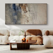 Load image into Gallery viewer, Hand - painted Large - sized Gray - Blue Textured Abstract Acrylic Art for Coastal - Inspired Studies LargeART0129
