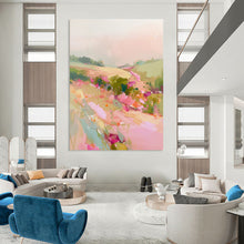 Load image into Gallery viewer, Pastel Floral Landscape Abstract, Ideal for Romantic Bedroom &amp; Charming Garden Room LargeART2012
