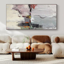 Load image into Gallery viewer, Gray, Red &amp; Colorful Abstract Urban Painting, Suited for City Loft &amp; Contemporary Café LargeART1459
