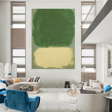 Load image into Gallery viewer, “Green and Beige Color - Block” - Minimalist Abstract Art on Canvas DKH1643
