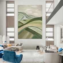 Load image into Gallery viewer, Textured Green Hill Landscape Abstract, Suited for Cozy Cottage Living Room &amp; Earthy - Toned Study LargeART1988
