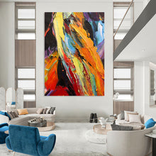 Load image into Gallery viewer, “Colorful Textured Mountain Abstract” - Multicolor Abstract Art on Canvas DKH1262
