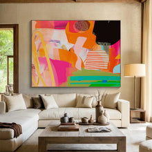 Load image into Gallery viewer, Playful Shape Abstract Painting for Kids’ Playroom &amp; Creative Coworking Space DKH205
